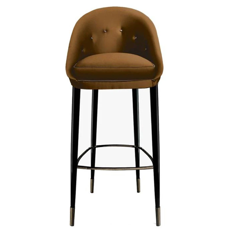 Furnistyle Villa Luxury Style Classic Design Genuine Leather Bar Stools