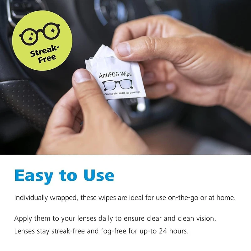 Disposable Pre Moistened Anti Fog Glasses Lens Cleaning Wipes For Eyeglasses