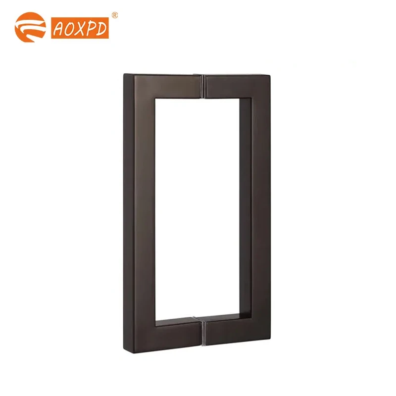 Luxurious and durable 304 stainless steel handle thickened square tube glass door handle