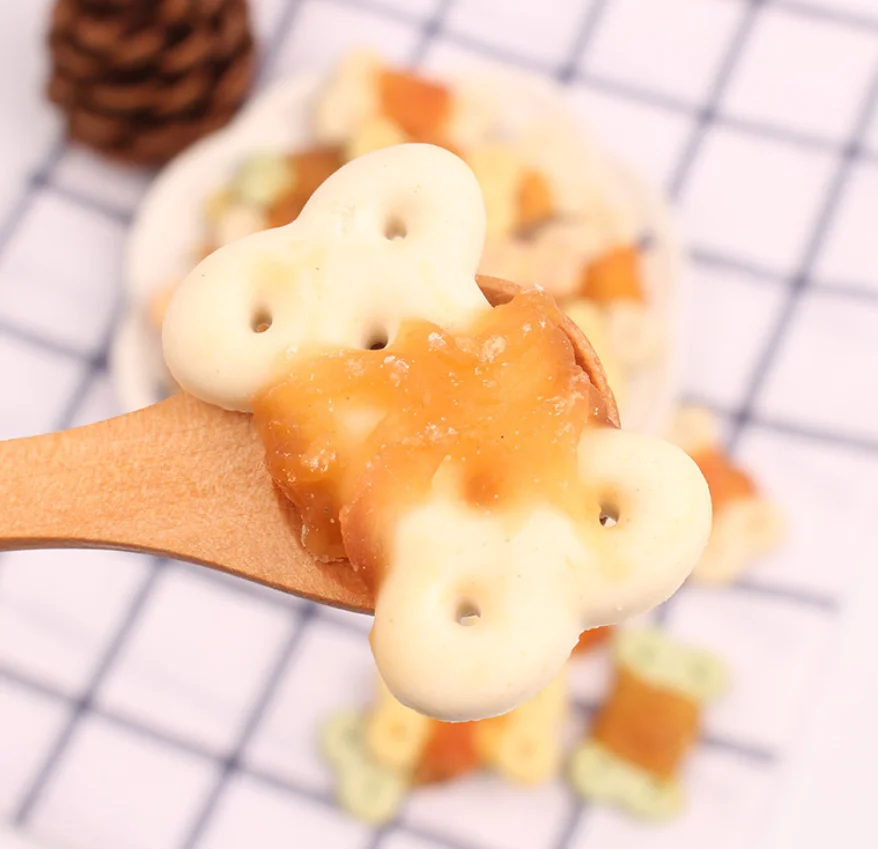  Chicken Wrapped White Bone Shaped Biscuits Food Dog Pet Snack Ttreat