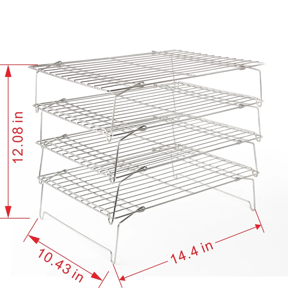 2-Wire Iron Rack Shelves for Home Use Standing Units Laundry Bathroom Kitchen Pantry Closet Roasting Baking Cake Bread Loaf Pans