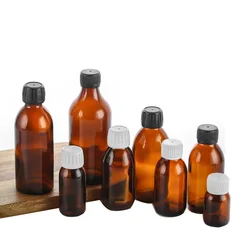 Medical use 30ml 60ml 100ml 125ml 150ml 200ml 250ml 300ml 500ml syrup glass bottle oral liquid amber glass maple syrup bottles