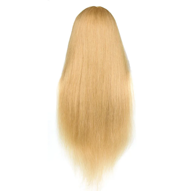 
24 inch Honey Blonde light colors cosmetology mannequins 100% Real Human Hair salon Practice Hairdresser Training Mannequin Head 