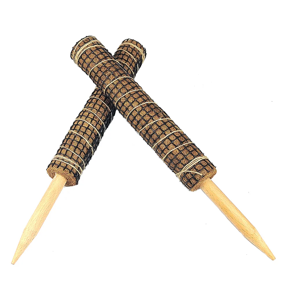 Black plastic mesh covered plant moss rod coconut shell totem pole for climbing plant vine growth climbing plant support