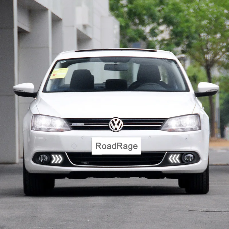 LED Daytime Running Light for VW Sagitar Jetta MK6 2012 2013 2014 DRL driving Fog Lamp daylight turn signal Lights
