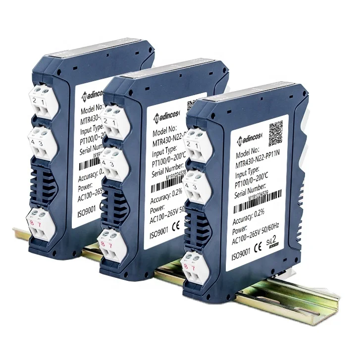 MSC80T: DIN Rail Isolated RTD pt100 Temperature Sensor Transmitter Converter to 4-20ma, 0-10ma, 0-20ma, 0-10VDC,1-5V,0-5V,RS485