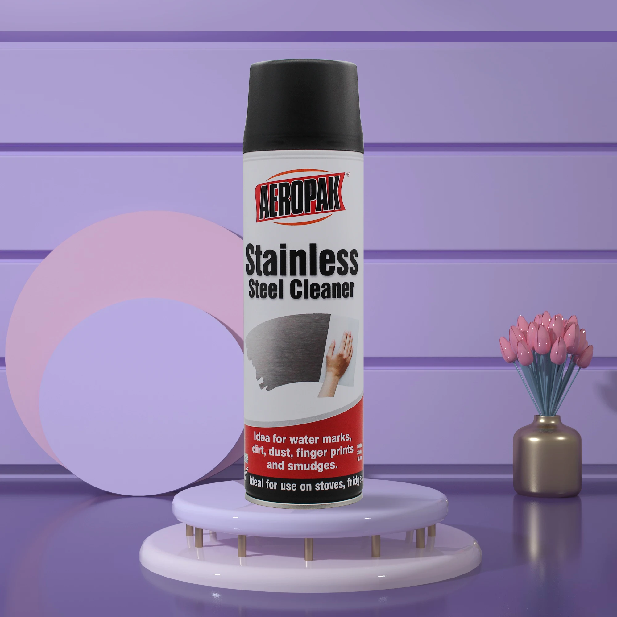 Аэрозольный распылитель для очистки твердых поверхностей из нержавеющей стали 500 мл