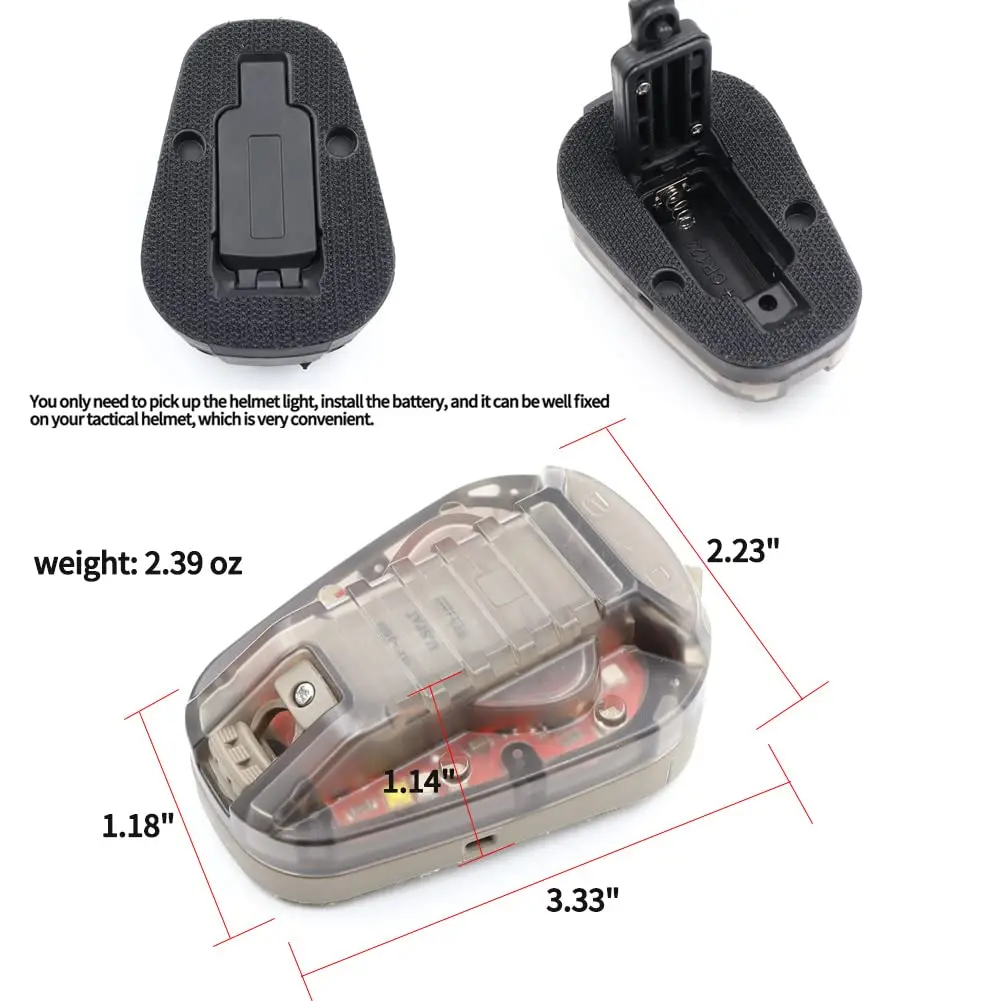 SeeMore Waterproof Ladybird Lamp Helmet Light Identification Light IR Visible LED Helmet Strobe Survival Signal Light