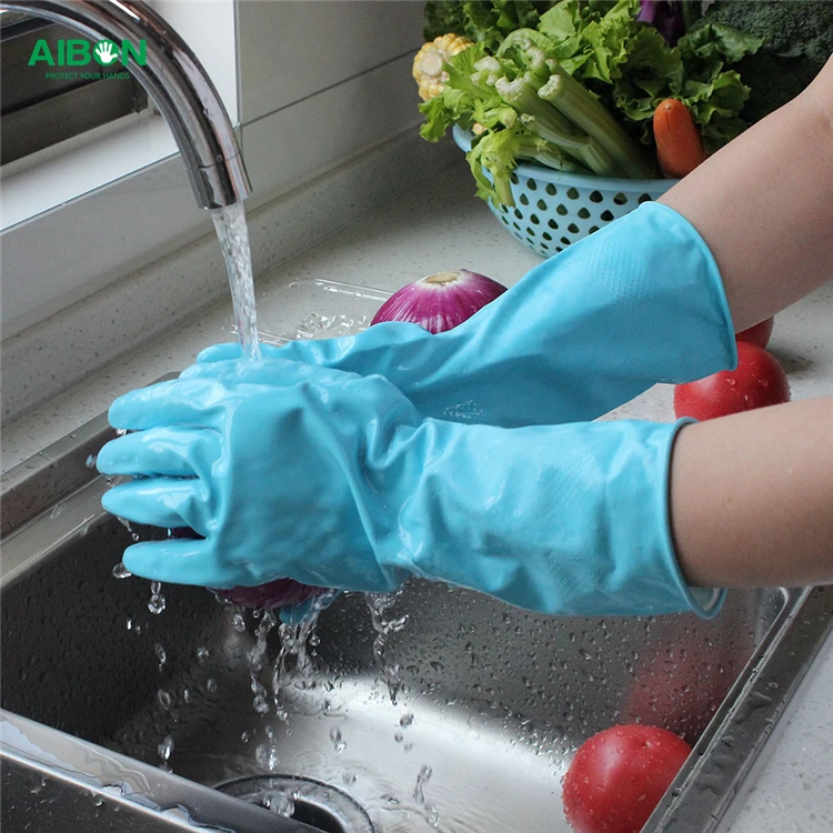 Household Latex Gloves Cleaning Fishing Gloves Waterproof Chemical Resistant Protective Gloves Workers