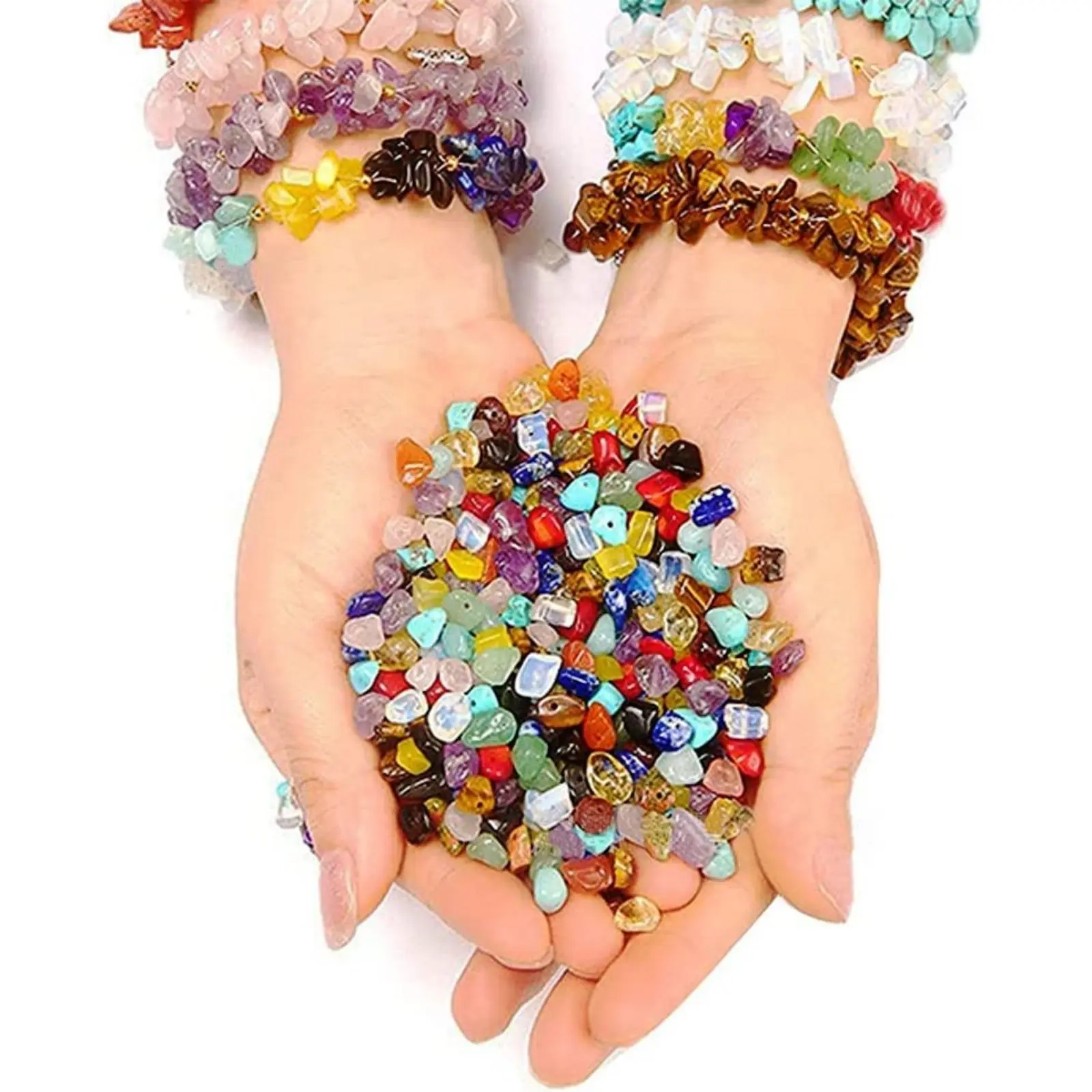 Customized Nature Stone Chips Bead  Irregular Crushed Stone Handmade Jewelry Making Kit Accessory Jewelry Supply