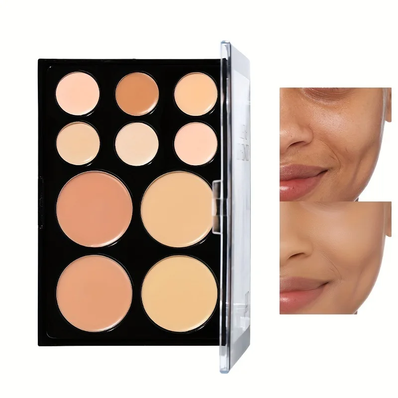 10-color Concealer Palette Warm Matte Natural Color System Brightening Skin Tone Long-lasting Waterproof Concealer Palette