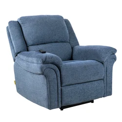 XIHAO VIP Luxury Recliner Massage Cinema Leather Chair With Electric Lumbar Headrest Recline Armchair Blue