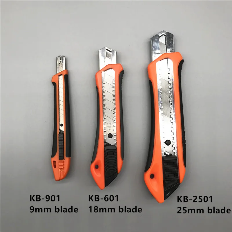 25mm plastic sliding blade knife snap off utility safety cutter knife