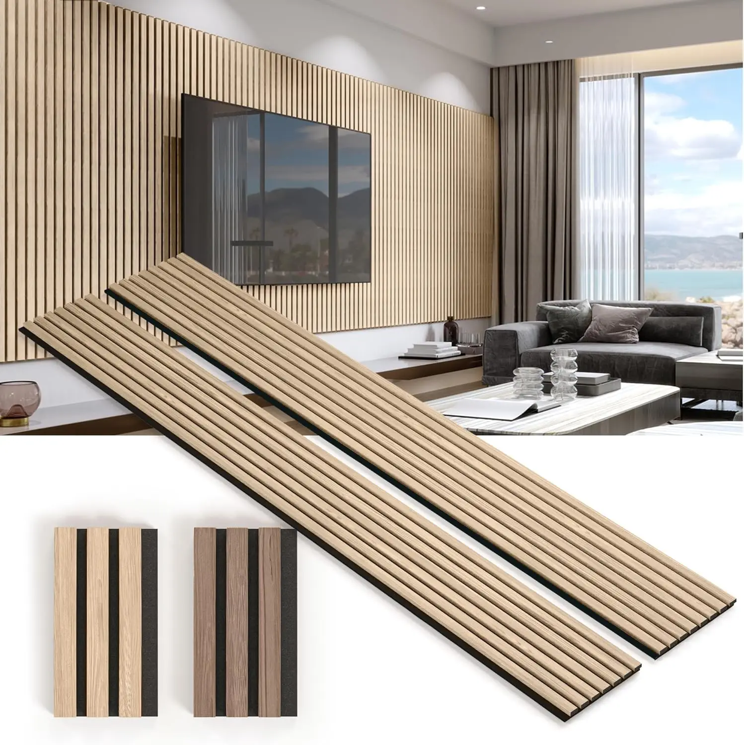 Slat PET acoustic panel wooden PET acoustic board Decoration Acoustic Wall Panels for  Ceiling