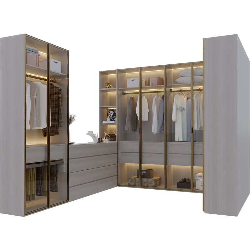 Hotel design picture room cabinet space saver wood shaker door bedroom wardrobe