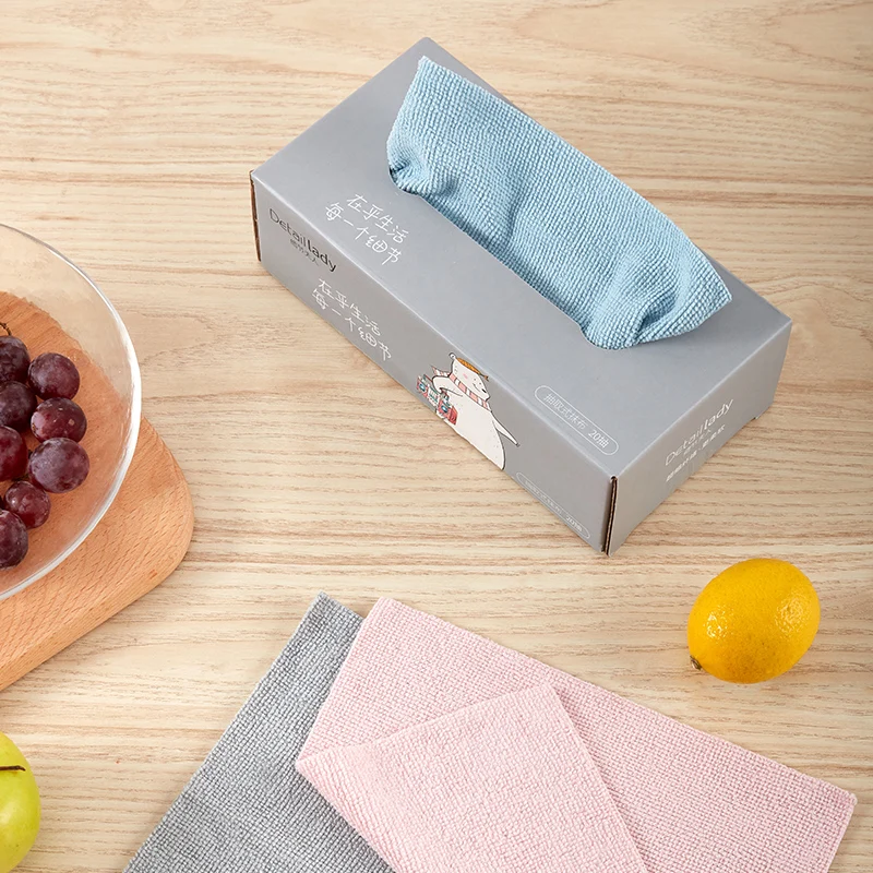 8.7 x 8.7 Inch BLUE Reusable Microfiber Rags 180GSM Lint Free Cloth Kitchen Towels Dust Auto Shops Glass Usage Pack 20 Box