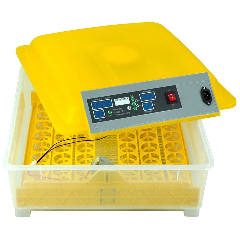 48 Eggs Automatic Incubator Yellow Chicken Hatchery Machine Small Chicken Egg Incubator Home Use Chicken Goose Bird Duck Trays