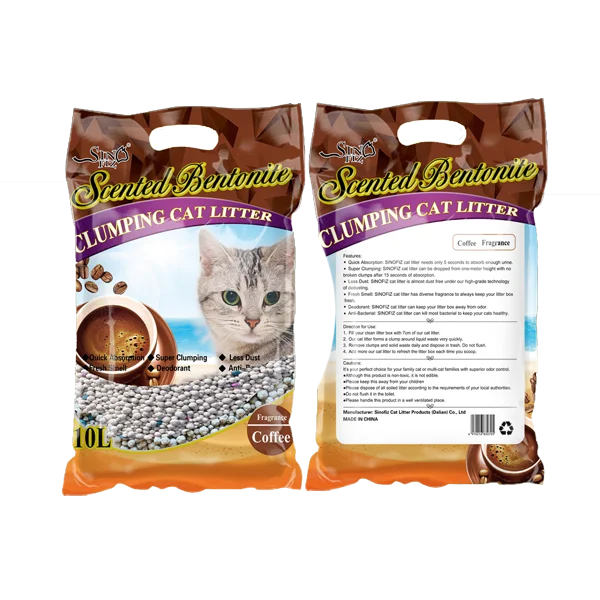 Hot sell coffee scent dust-free strong clumping ball shaped bentonite cat litter