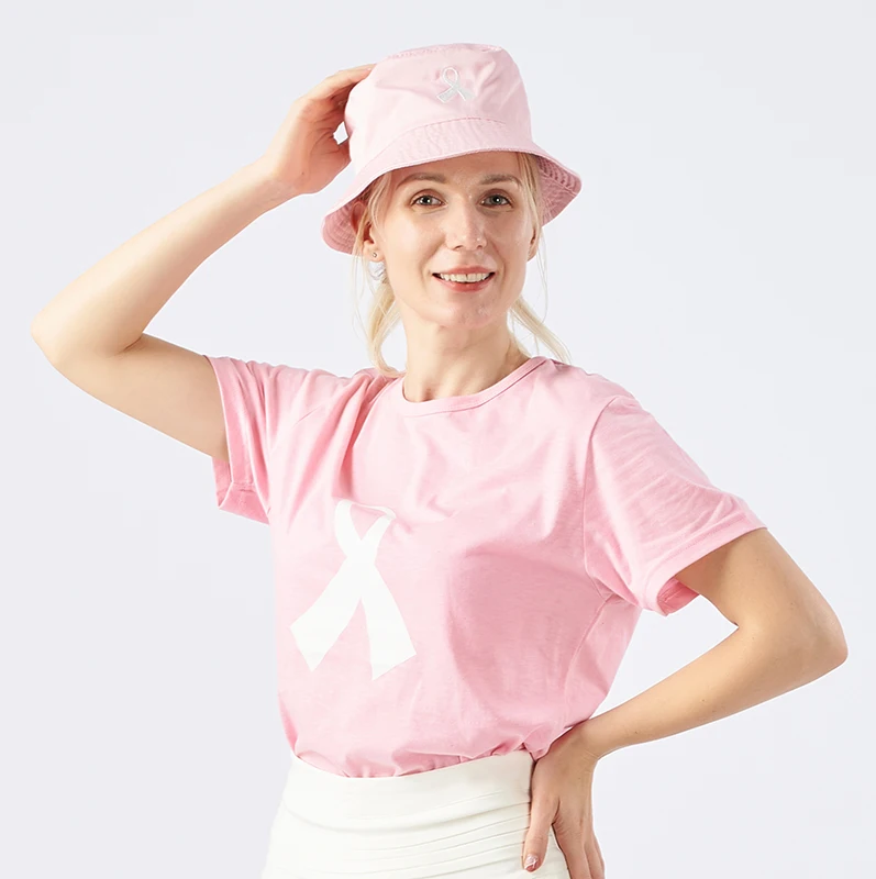 Hot girls pink hats recycled PET Rpet custom private label Bucket Hat