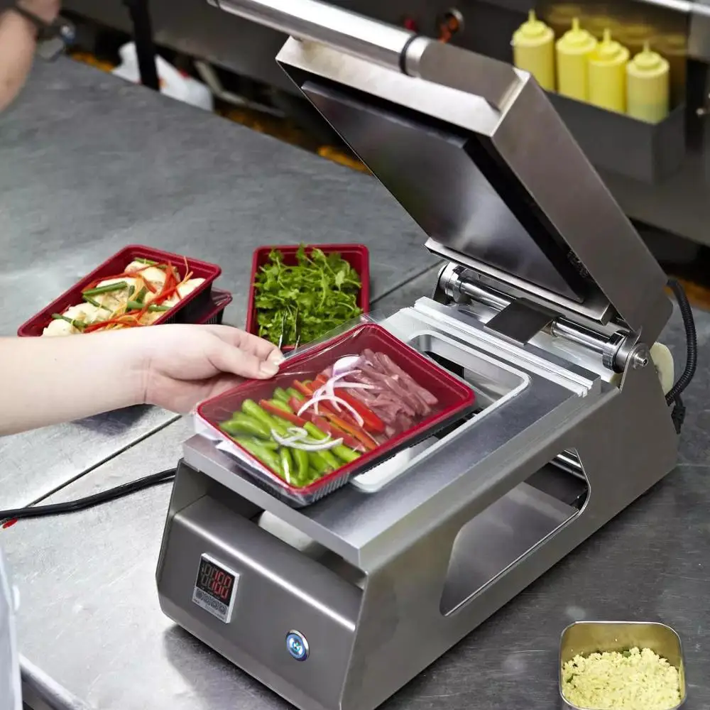 DS-2 DAJIANG Manual Pressure Tray Sealer Food Vegetable Fresh Fruit Tray Sealer Machine Food Salt Grocery Packing Machine Case
