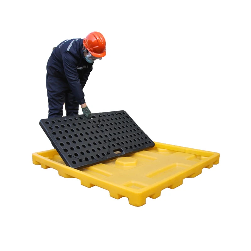 Spill Containment Pallet 4 Drum Hot sale 1300x1300x100mm 80L Chemical Spill Control Pallet Safe and durability