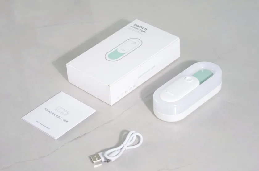 Smart Light Human Induction Sensor Lamp Plastic White Modern Abs  Nordic Table Led Lamp Led Cupboard Light With Motion Control