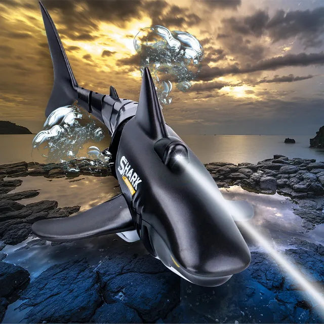 2022 New Arrivals USB Charger Kids Simulation Fish Boat Waterproof RC Shark Toys Toy Children Remote Control Shark Toy