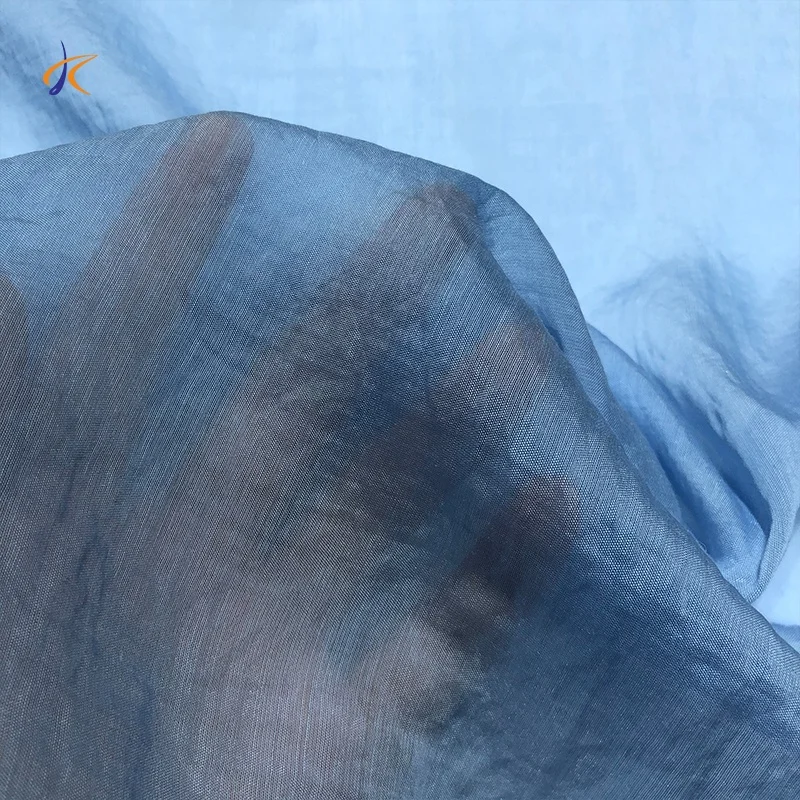 High quality silk chiffon stock 100% real silk organza 16MM 114cm width plain dyed crinkle satin dubai silk fabric