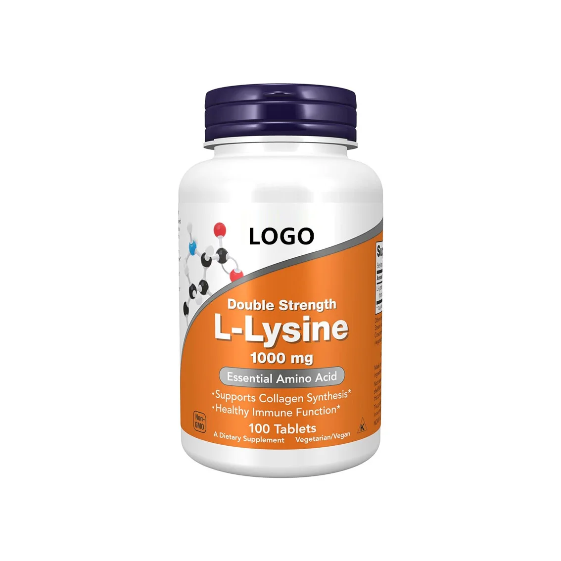 Supplement (L-lysine hydrochloride) 1000mg dual strength amino acids 100 tablets Organic product