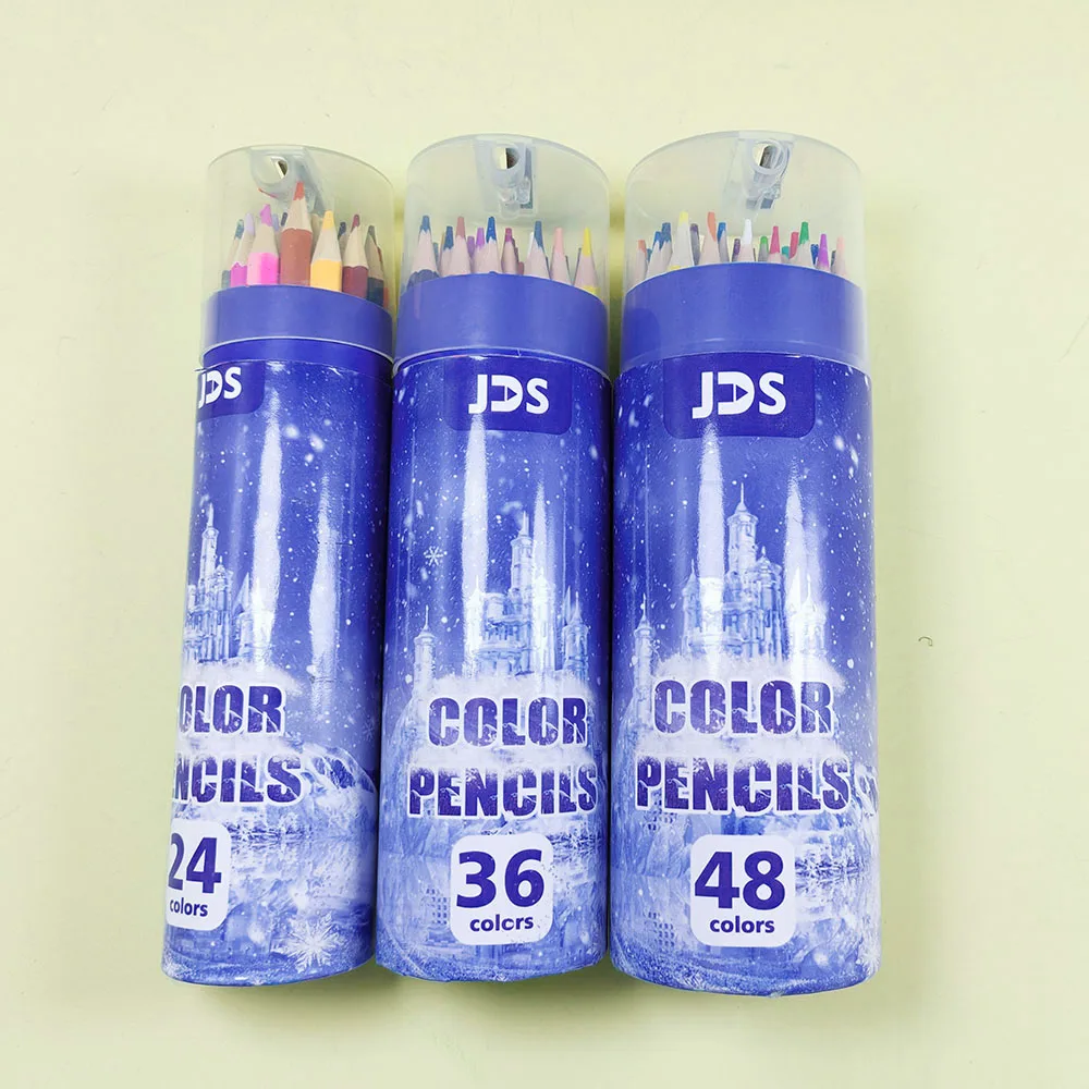 New Frozen Design Colored Pencils 12/24/36/48 Colors Pencil for Drawing with Paper Barrel Customized Logo