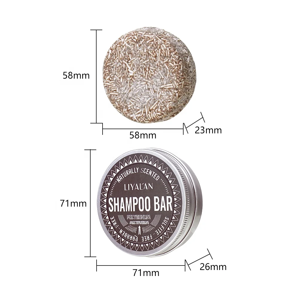 Factory Wholesale Hair Growth Natural Vegan Shampoo Bar Hair Darkening Black Polygonum Soap