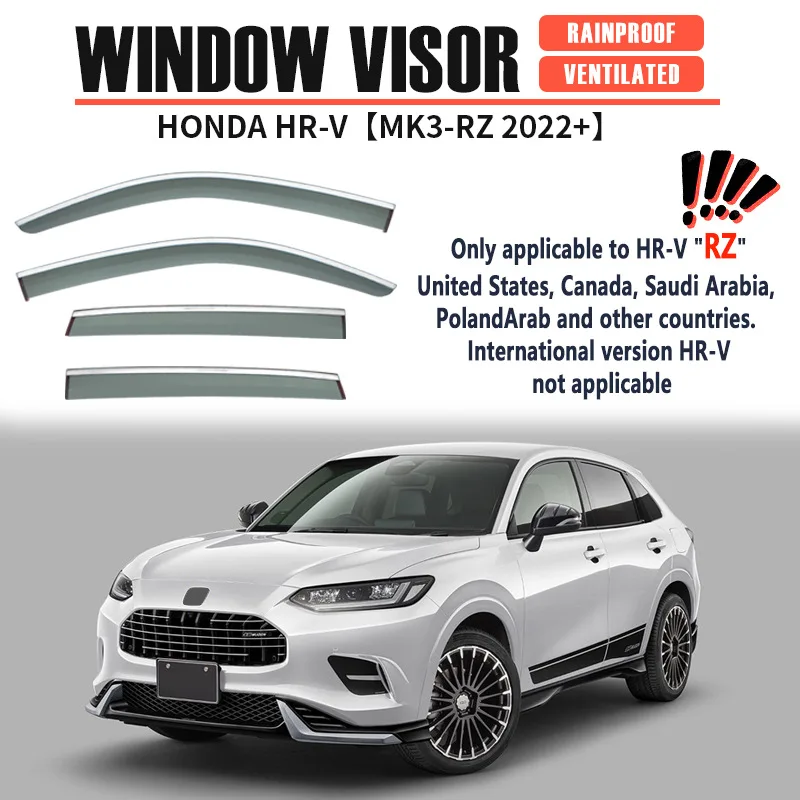 Vent Sun Shade Rain Guard Door Visor for Honda HRV 2024-on Window Visor TW Protection & Decoration 4 Pics Window Visors