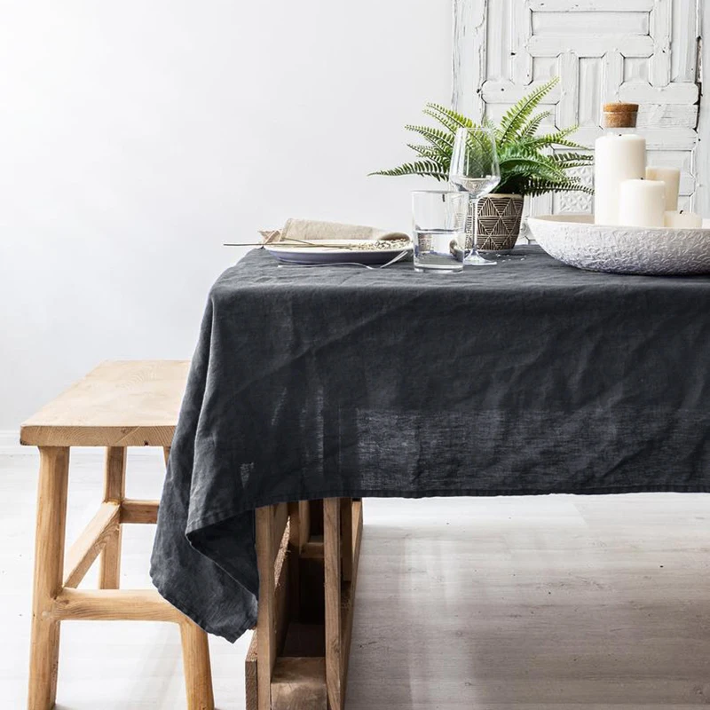 Table linens/machine cutwork embroidery textured linen party tablecloth for dining room table linens/wedding decorations