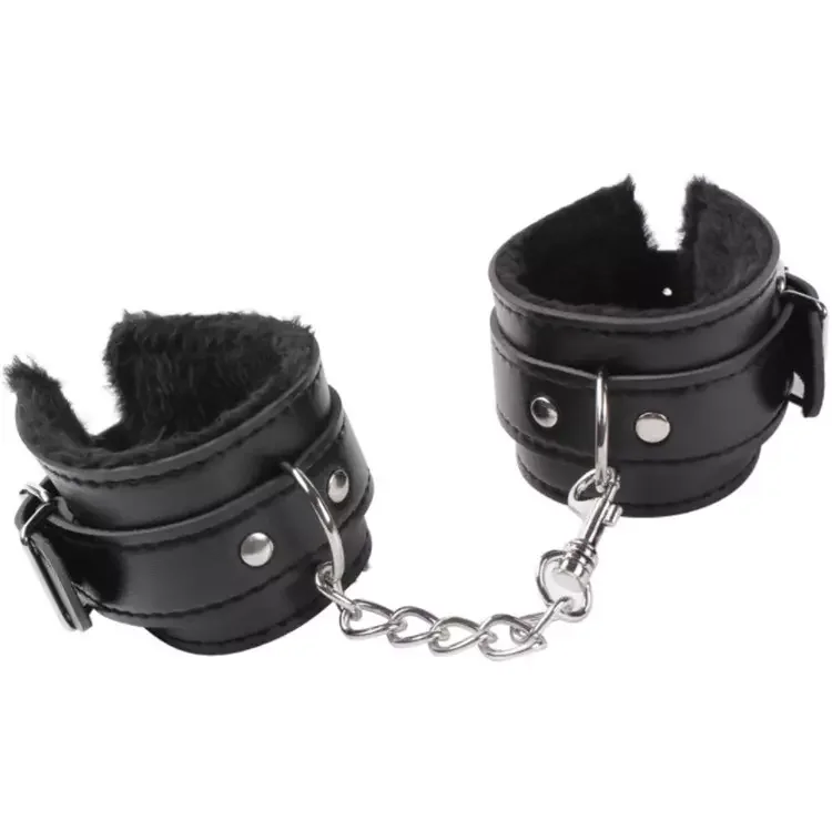 The Best Selling Erotic Sex Toys for Woman Adjustable PU Leather Plush  Ankle Cuff Restraints Bondage