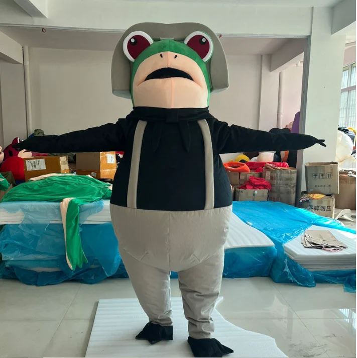 Customized inflatable funny walking cartoon frog doll mascot costume