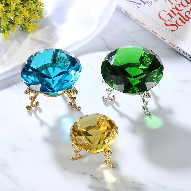 MH-0085L Colors K9 Crystal Diamond Paperweight Polished  Diamond Weddings Birthdays Decorative Feng Shui Table Decorations