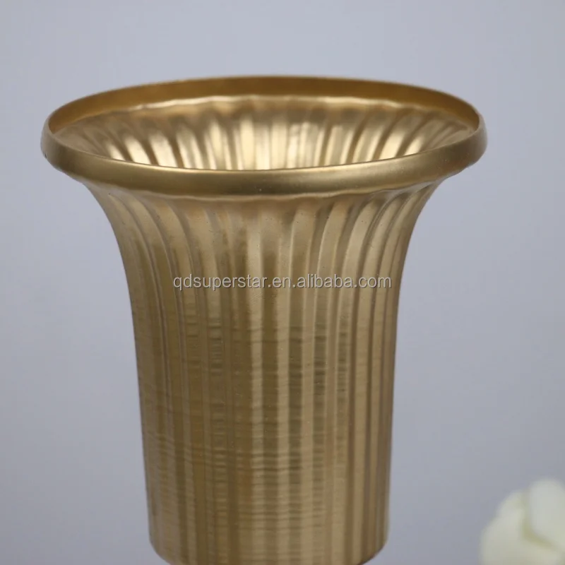 A-290 Modern Event Props Gold Metal Flowers Vase Bouquet Container Wedding Centerpiece Flower Stands for Home Decoration