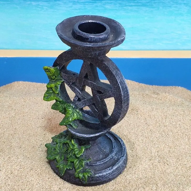 Altar Candlestick Ceremony Candle Holder Set Witchcraft Props Table Decoration Goddesses Pentagram Candelabrum Religion