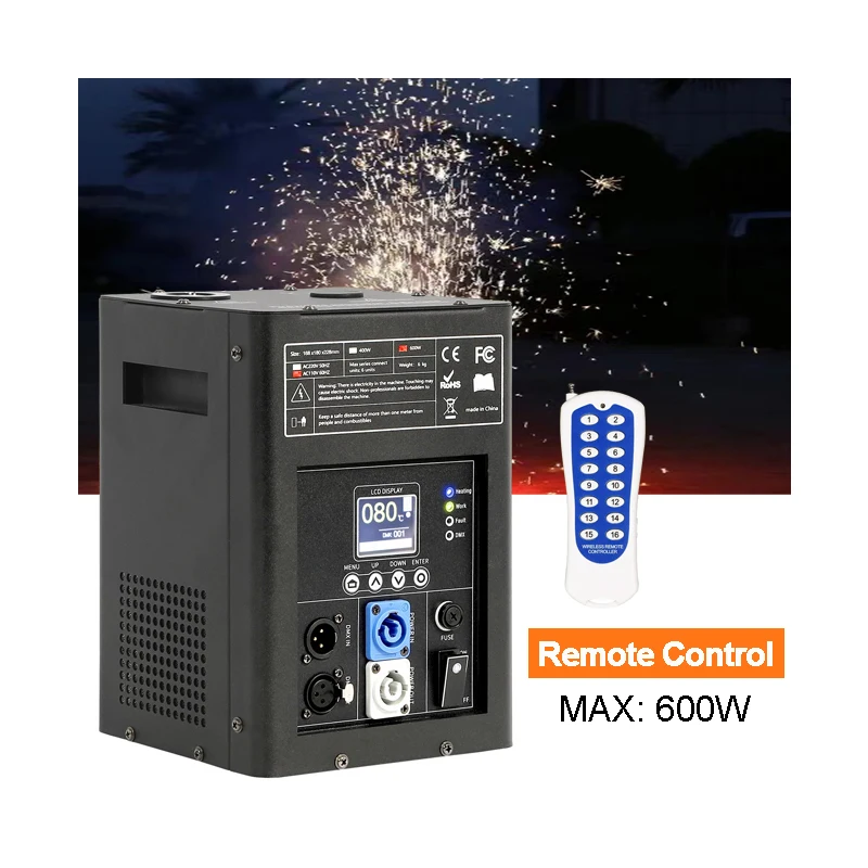 Лидер продаж комнатный 600 Вт Dmx свадебный набор мини-машина для холодного блеска оборудование диджея сценический фейерверк машина пиро