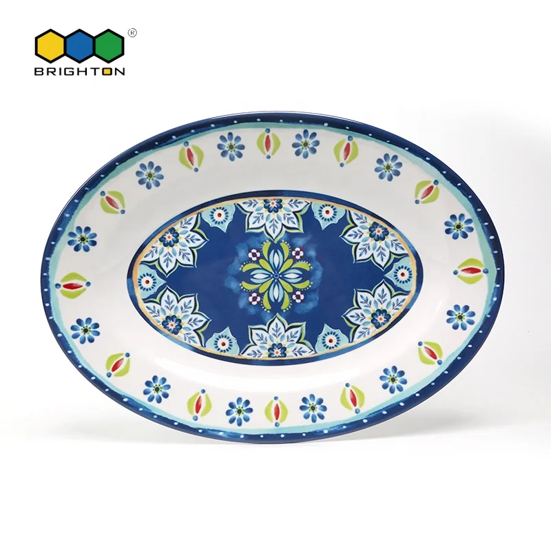 
Brighton 100% Melamine Oblong Platter New Morroco Collection | Strong Anti-Stain Ability and Household Melamine 16inch 