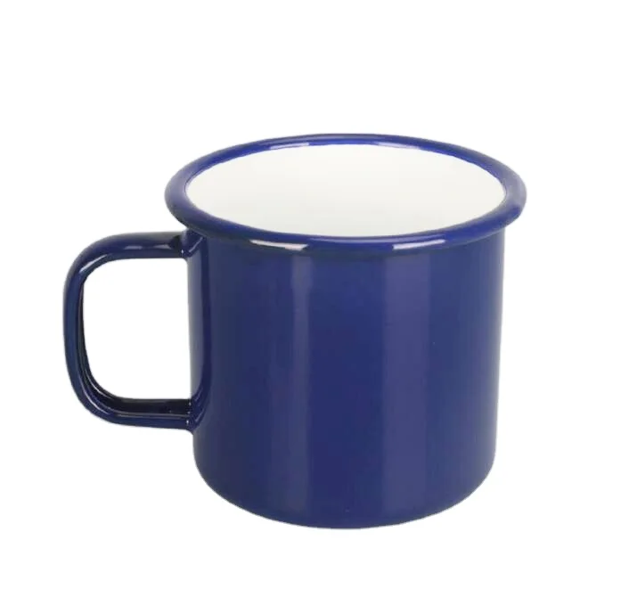 Custom-made enameled tin or stainless steel sparkled campfire mug cup