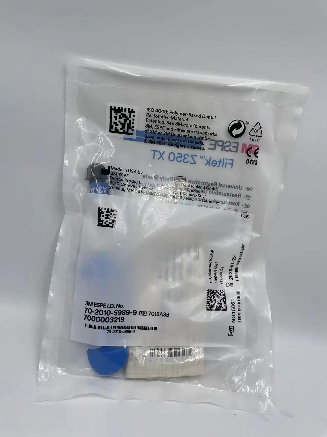 High quality dental resin Z350XT, the most popular dental material A1-A3.5, is suitable for dental office laboratories