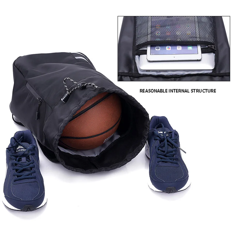 Basketball Backpack Waterproof Nylon Drawstring Shoulder Basketball Bag Large Outdoor Sports Backpack