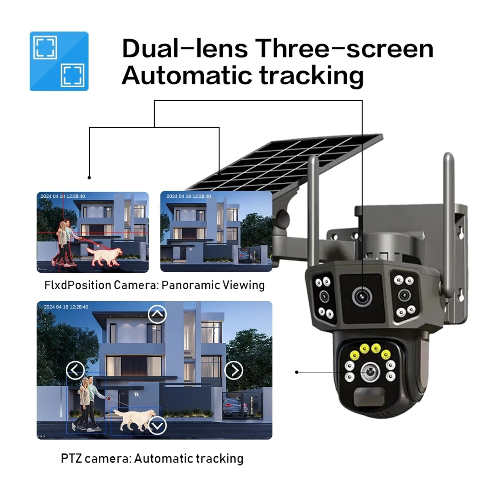 Senhuo CCTV 4K двойной объектив V380 беспроводной Wi-Fi замкнутый контур ТВ 4G Sim наружная сеть безопасности Солнечная камера