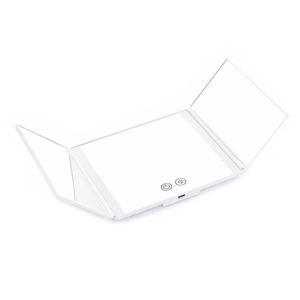 Trifold mirror Car Vanity LED Mirror Car Makeup Mirror
