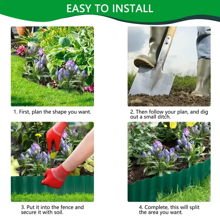 Bordo del giardino Garden Border Edging L 9M  Ideal Flower Bed Border Garden Lawn Edge Gardena Beeteinfassung Plastic Grass Edge