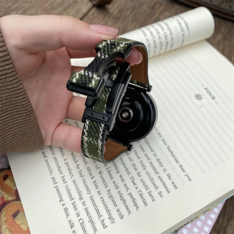 Женский шерстяной тканевый ремешок для Samsung Galaxy Watch 7 6 5 Huawei GT5 магнитный браслет