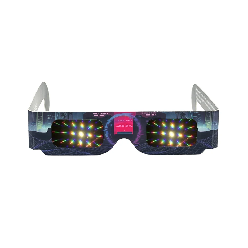 Cheap Price Promotional Gift Diffraction Paper 3D Fireworks Glasses for Festival Party