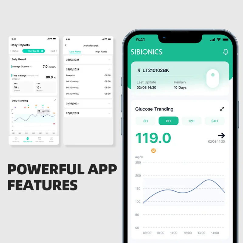 Blood glucose Meter ,Real-time data transfer intelligent continuous glucose analyzer