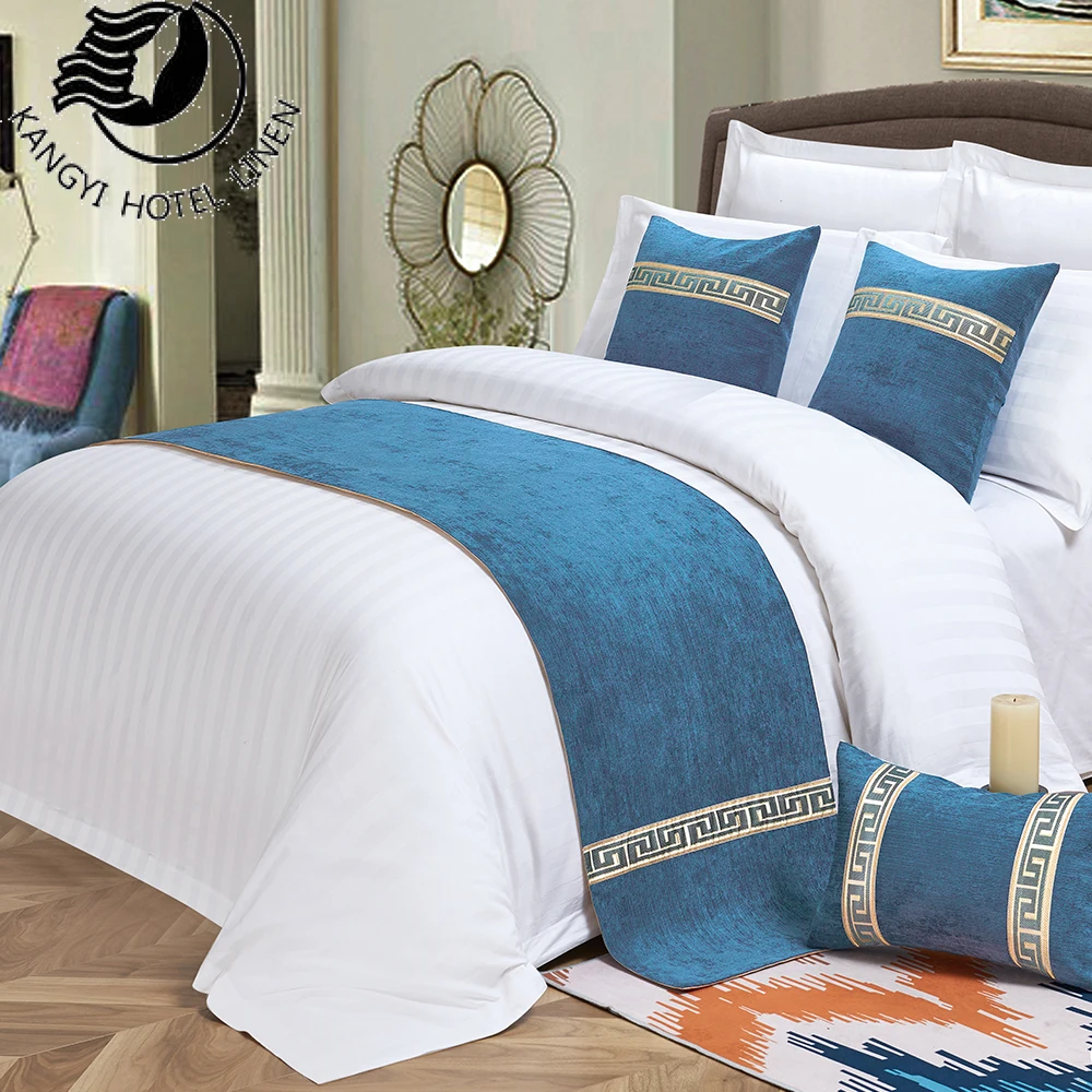 Hotel Queen Size Bed Runner Soft And Comfortable Flannel Bedspread For Star Hotel